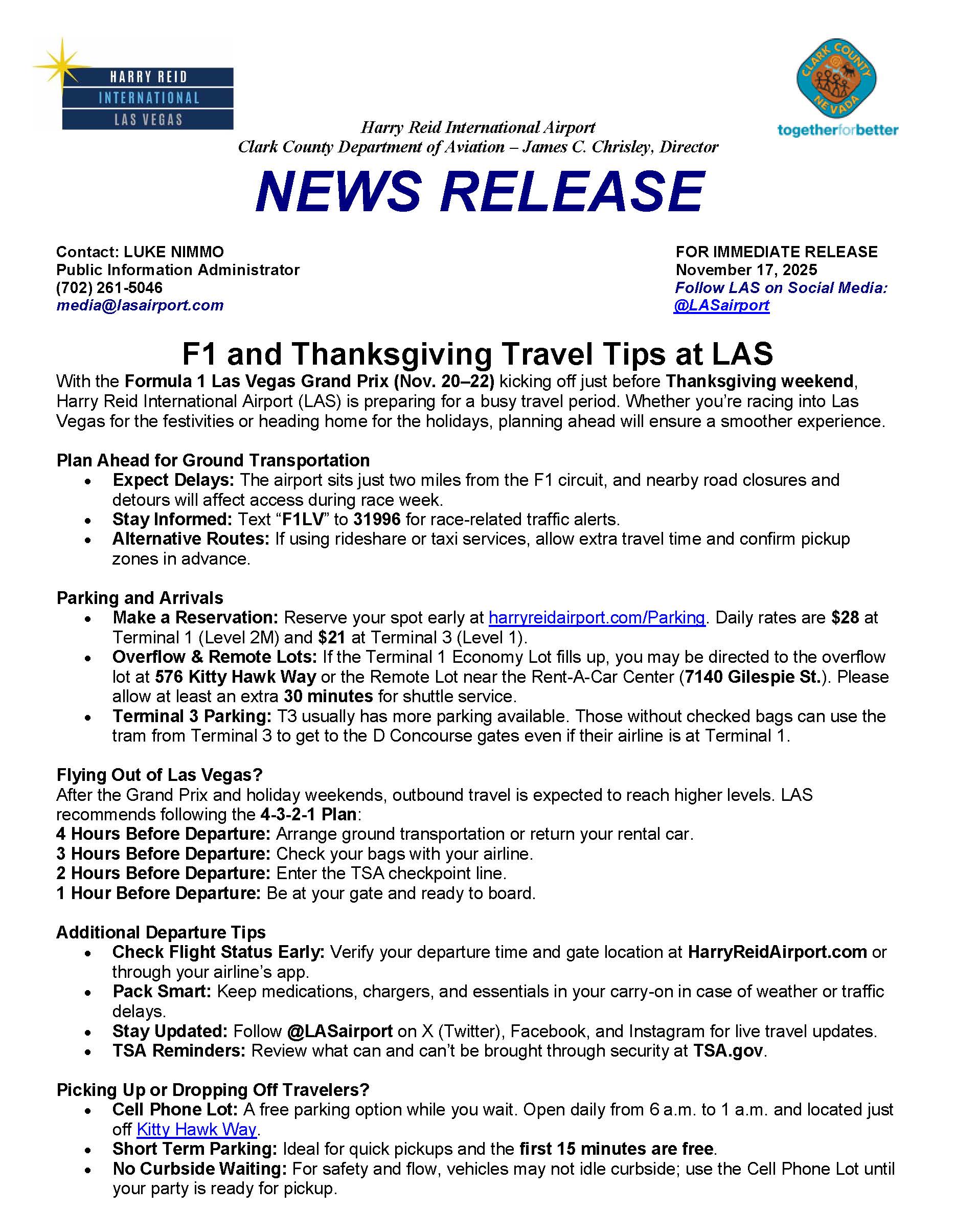 11.17.2025 F1 and Thanksgiving Travel Tips Press Release Page 1