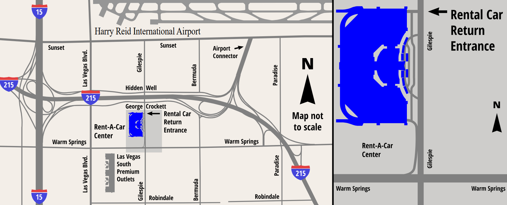 Shuttle Pick-Up Location Map - Text Image