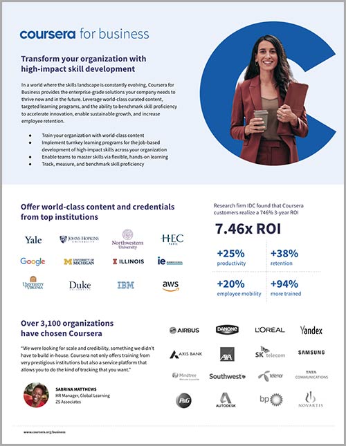 Coursera for Business fact sheet