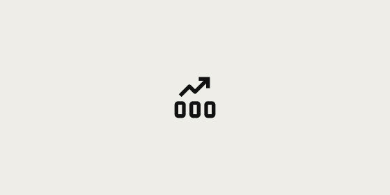 A small black icon depicting an upward trend