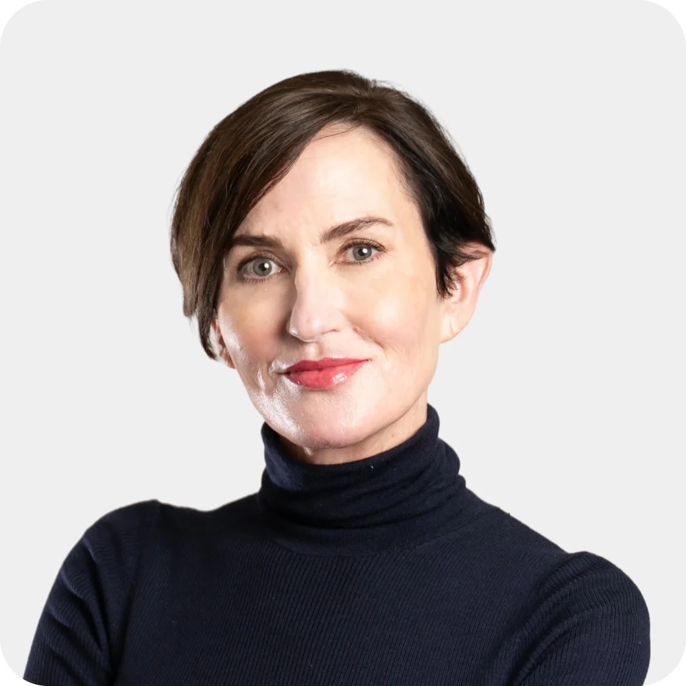 A portrait of Pinterest's Chief Marketing Officer, Claudine Cheever. 