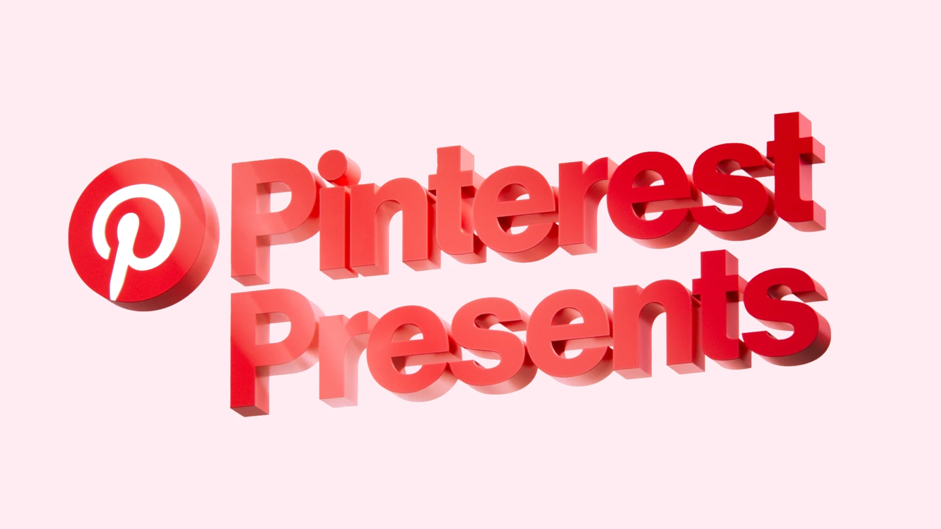 Un logotipo en 3D de Pinterest Presents