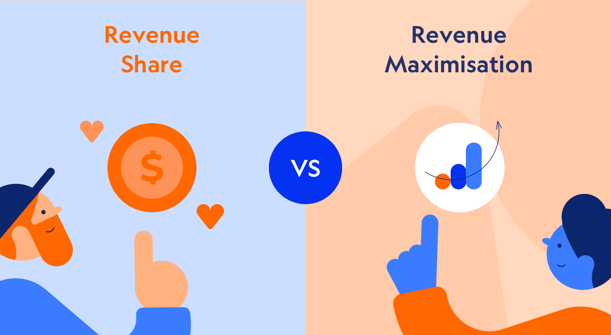 A graph, revenue share, revenue maximisation, Centili