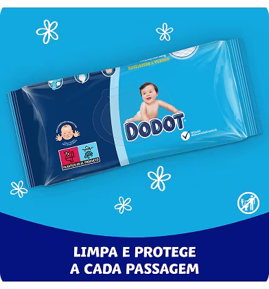 Um close-up de um pacote de toalhitas Dodot. Um close-up de um pacote de toalhitas Dodot.