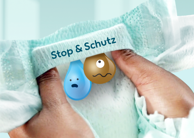 Stop & Schutz Täschchen das Auslaufen am Rücken verhindert