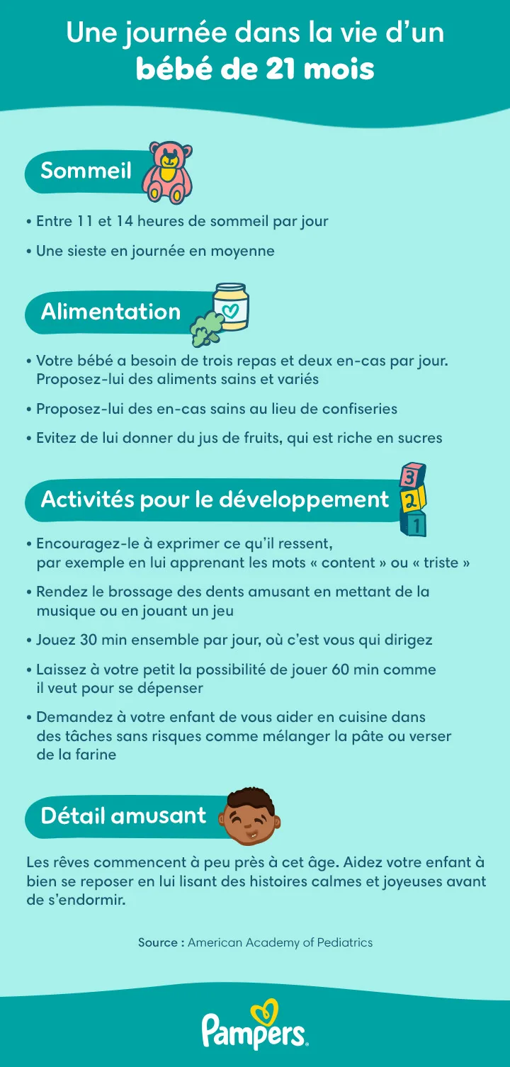 Développement et programme d’un enfant de 21 mois