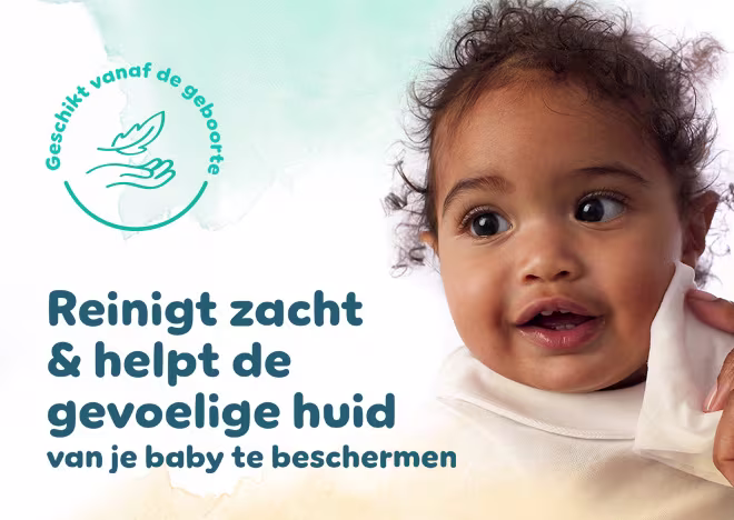 Reinigt zacht & helpt de gevoelige huid van je baby te beschermen