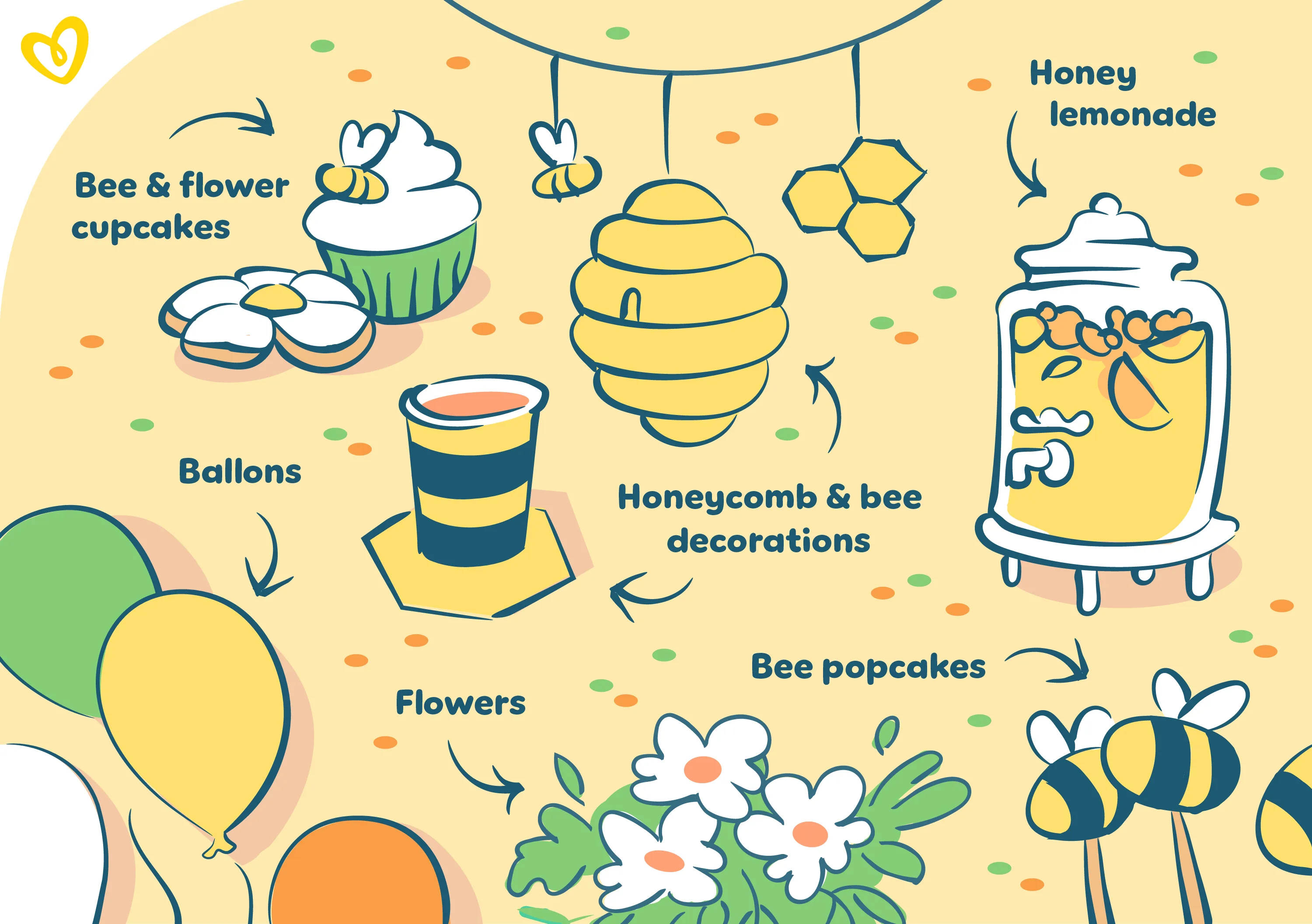 Honey bee theme baby shower idea for boys