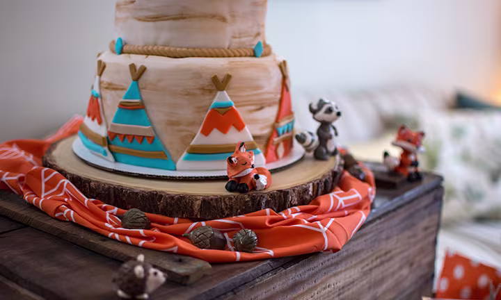 Forest Animals Baby Shower Cake