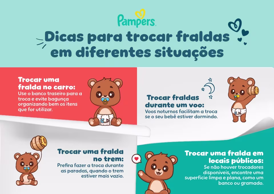 Conselhos práticos para trocar fraldas em diferentes situações