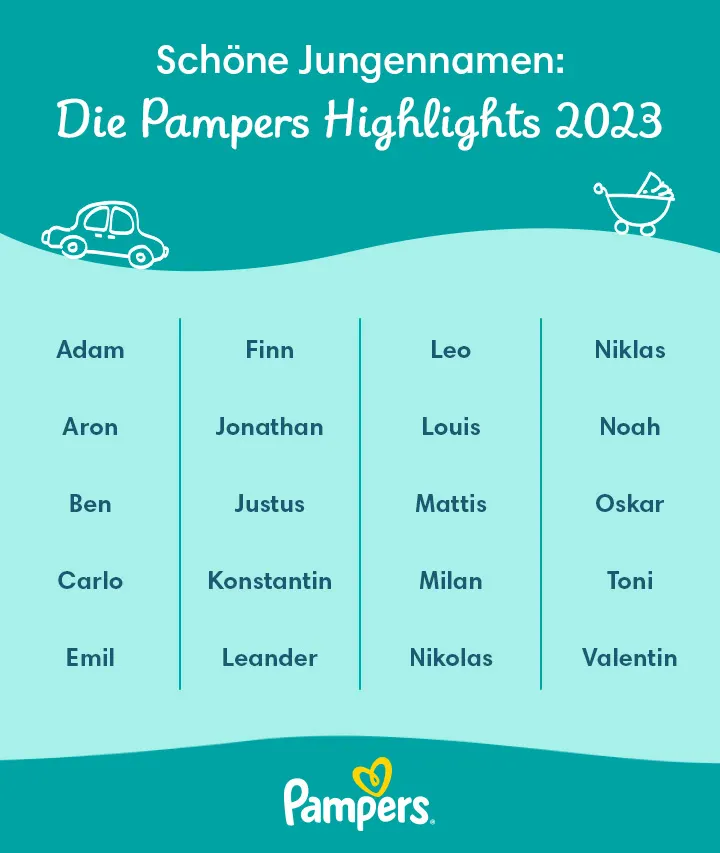 Jungennamen: Die Pampers Highlights 2023 Jungennamen: Die Pampers Highlights 2023