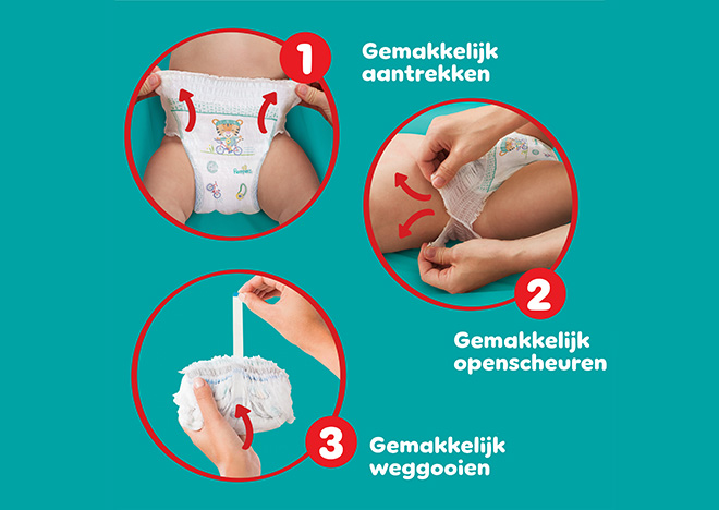 gemakkelijk aantrekken - gemakkelijk openscheuren - gemakkelijk weggooien