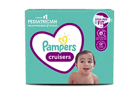 Pampers Cruisers long-lasting fit.