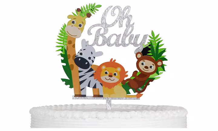 Oh Baby Cartoon Animals Cake Topper