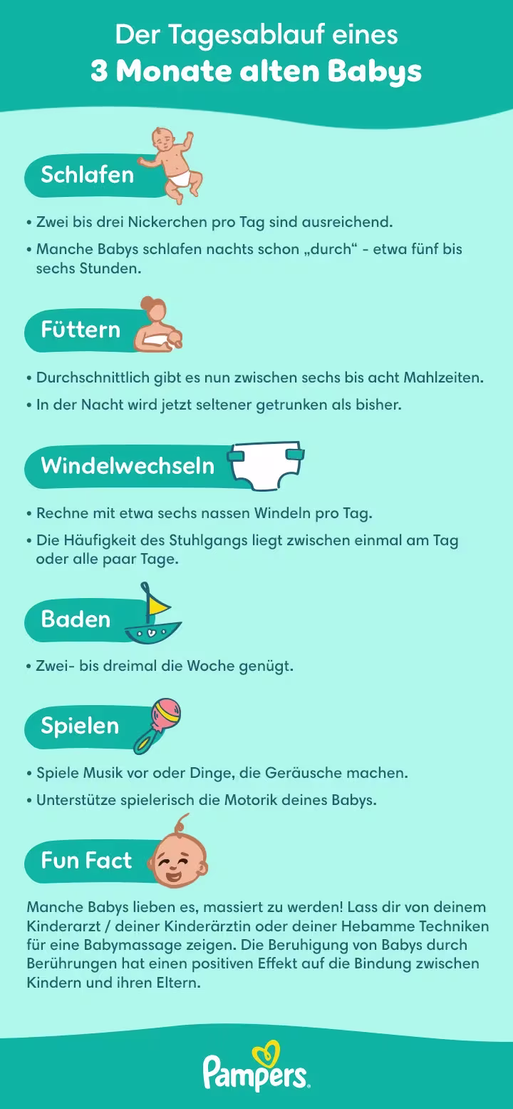 Der Tagesablauf deines Babys im 3. Monat Der Tagesablauf deines Babys im 3. Monat