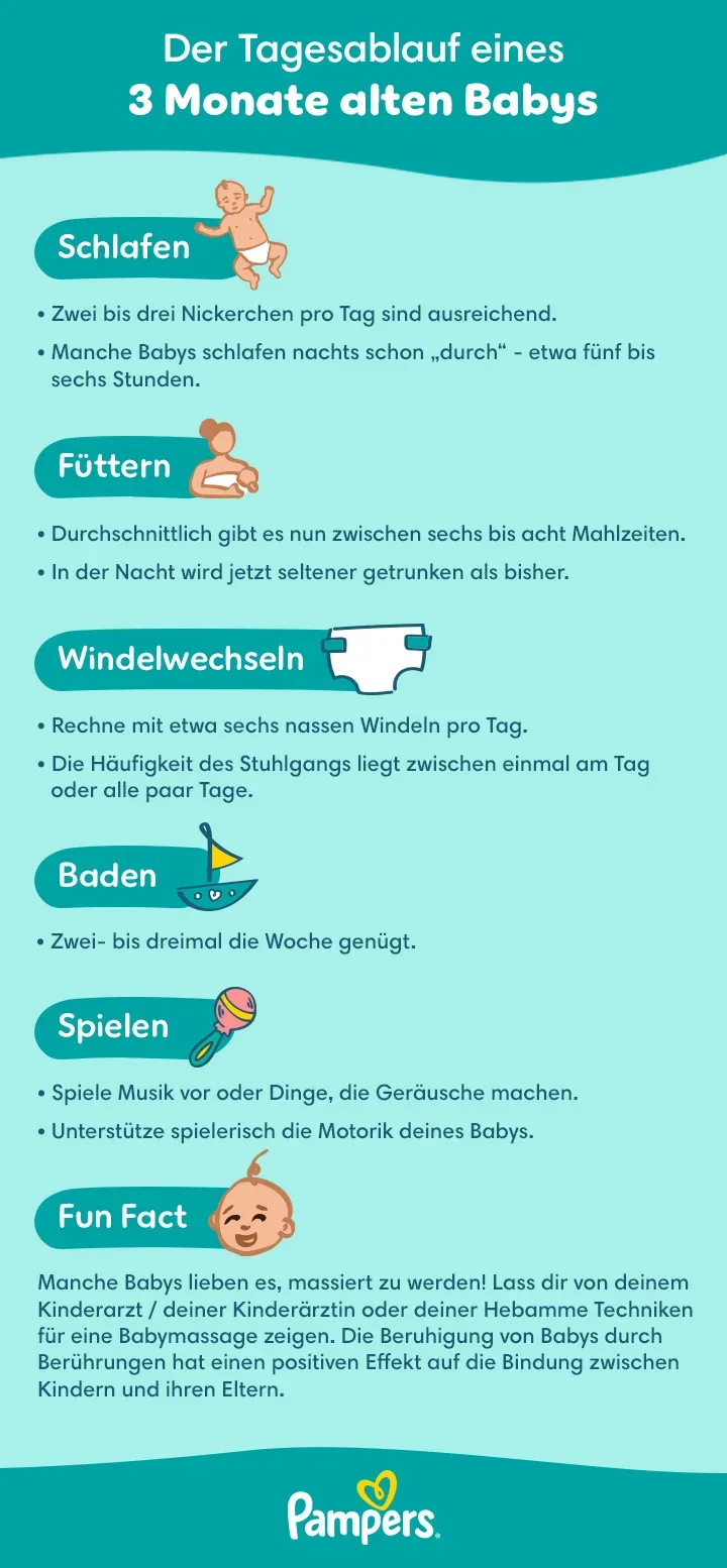 Der Tagesablauf deines Babys im 3. Monat Der Tagesablauf deines Babys im 3. Monat