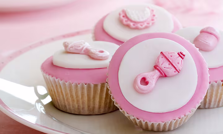 Rattle baby shower cake