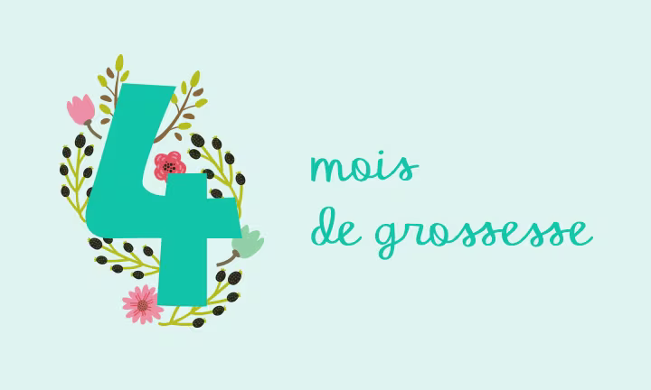 Icône 4ème mois de grossesse – ventre qui s'arrondit et premiers coups de pied

