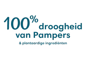 100% droogheid van Pampers & plantaardige ingrediënten