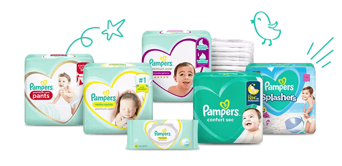 Mi bebé y yo amamos todos los Pañales y Toallitas Pampers®