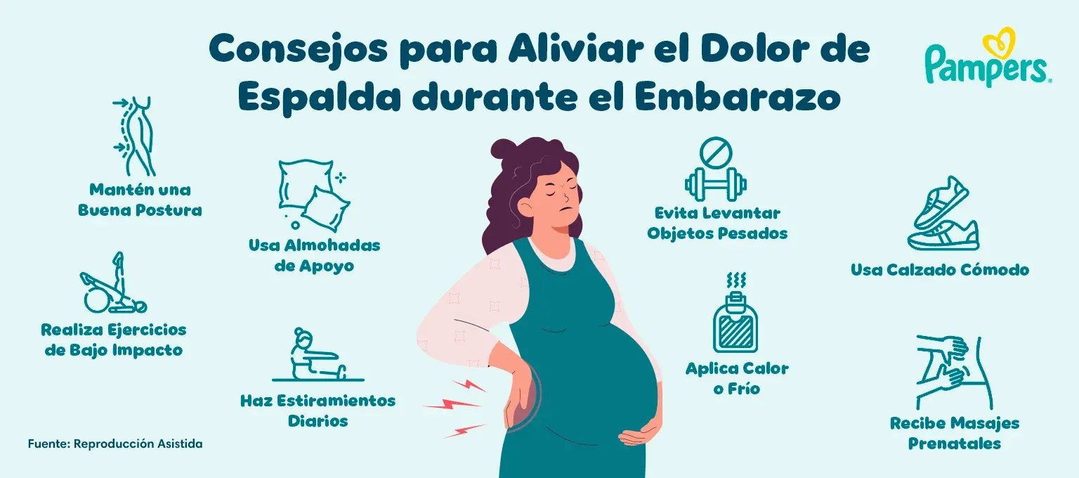 tips para evitar dolor de espalda durante el embarazo