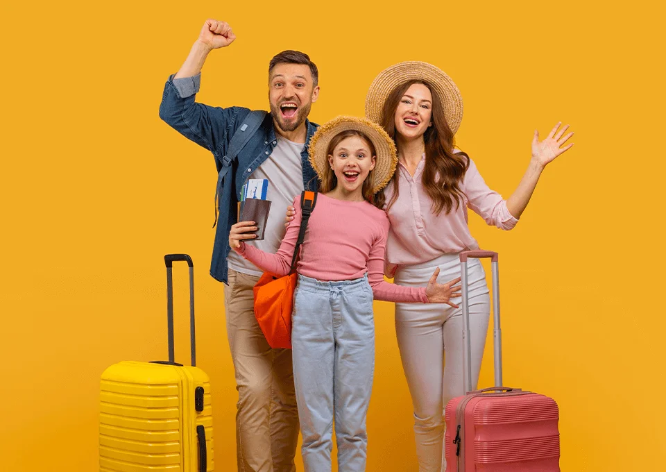 Familia tomando unas vacaciones de verano