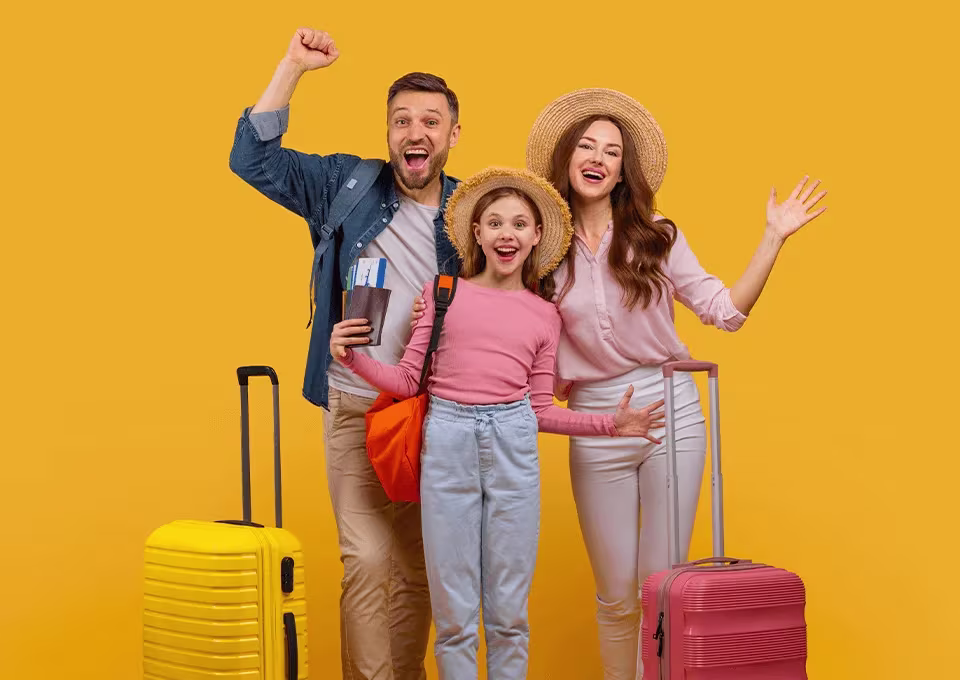 Familia tomando unas vacaciones de verano