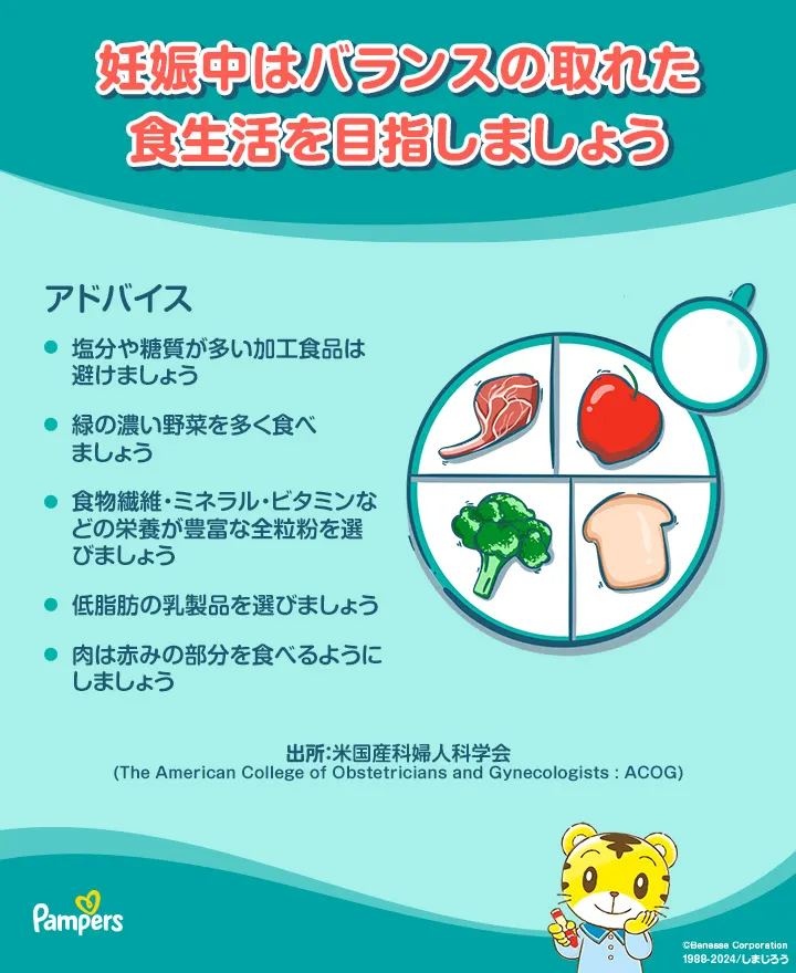妊娠中はバランスの取れた食生活を目指しましょう 妊娠中はバランスの取れた食生活を目指しましょう