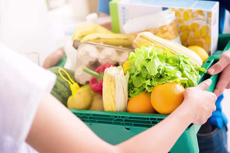 Panier avec des produits frais