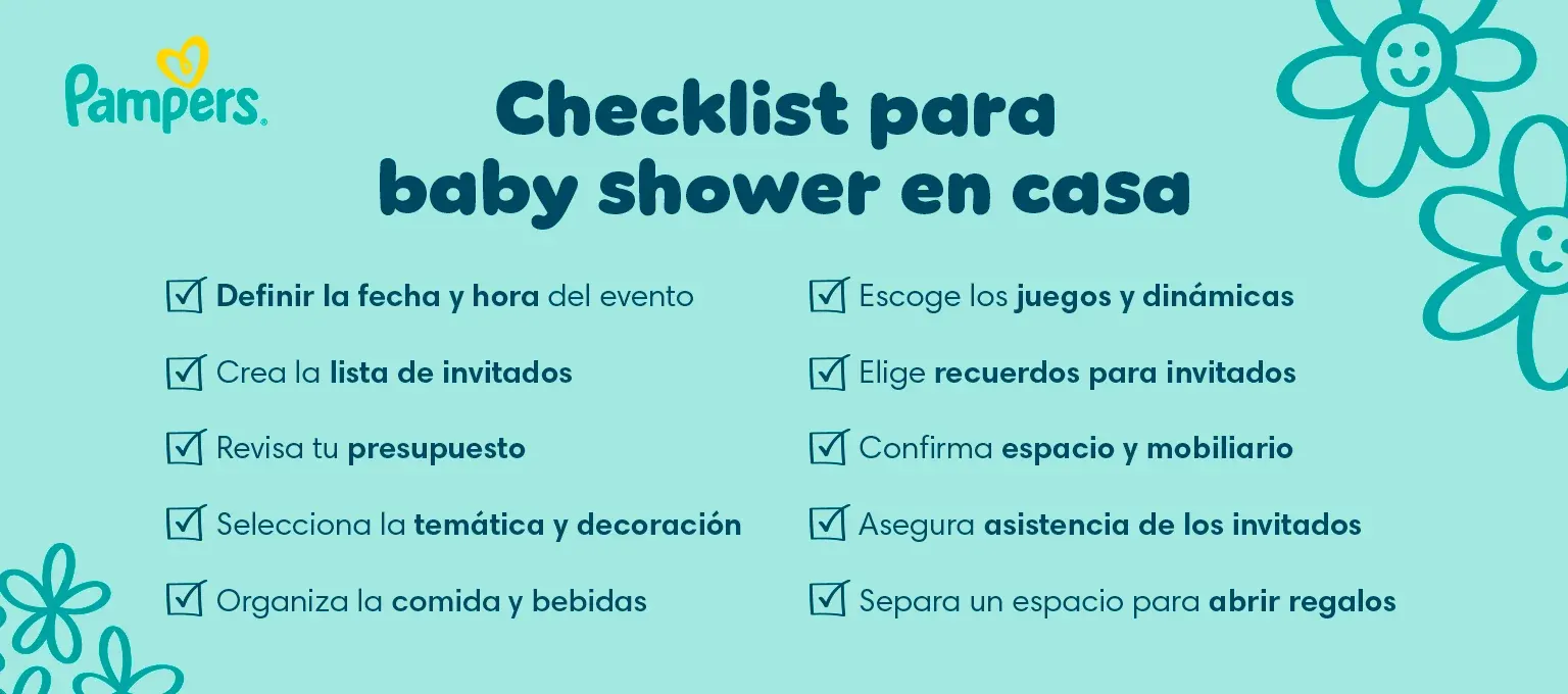 Checklist para baby shower en casa
