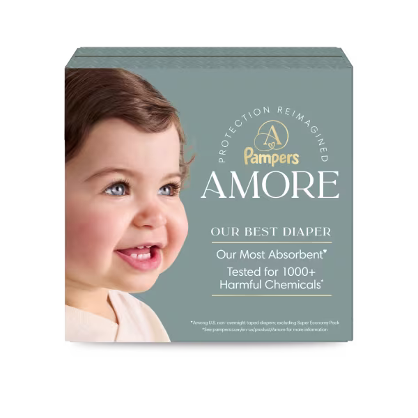 A box of Pampers Amore diapers
