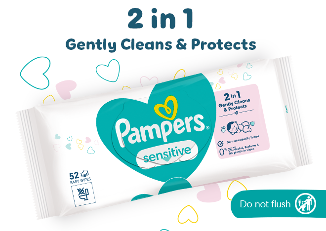 3197 33 Pampers UK PDP MB.com APR25 Sensitive Wipes 660x468 visual1