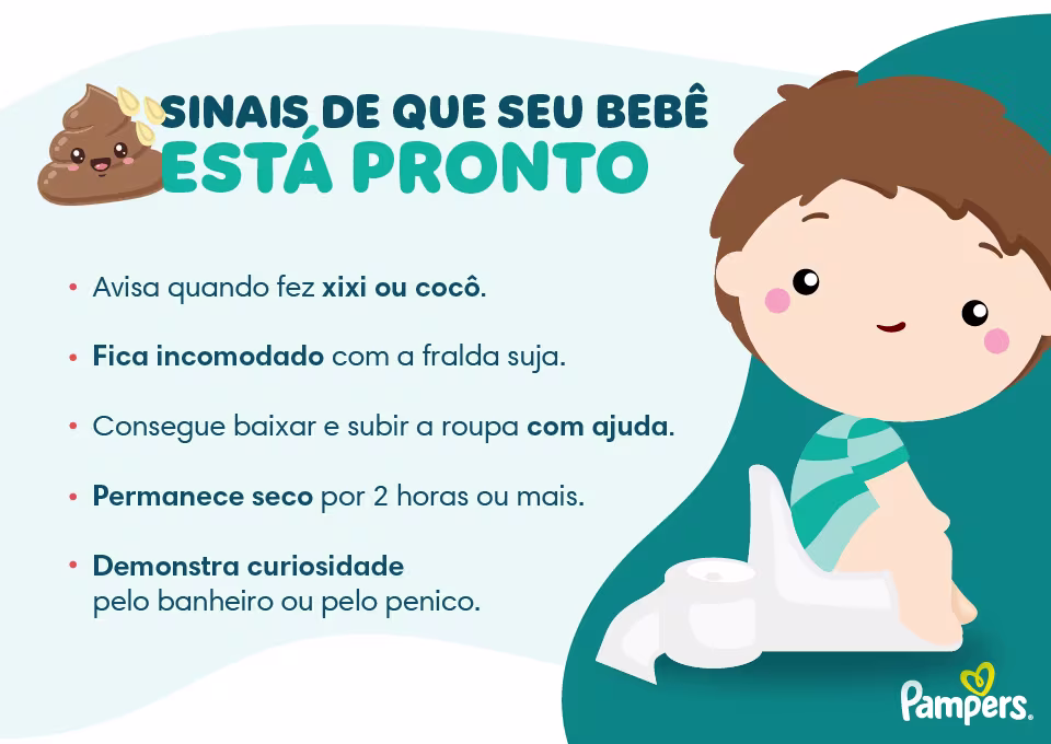 Sinais de que seu bebê está pronto Sinais que o bebê está pronto para o desfralde