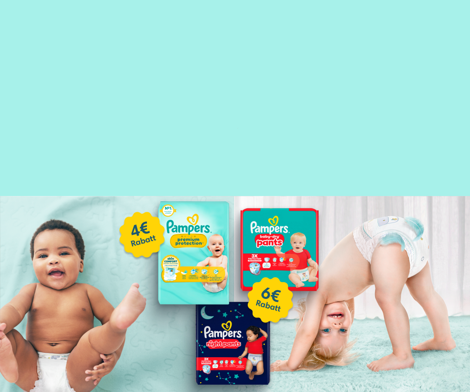 Wir schenken dir bis zu 6€ Rabatt auf Pampers Windeln!