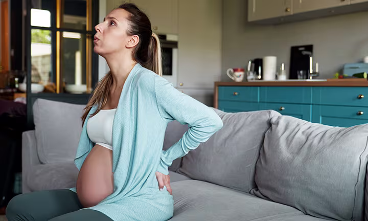 Woman in the first stage of labor