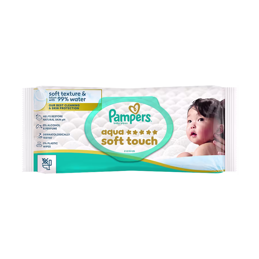 Packung Pampers Aqua Soft Touch Feuchttücher
