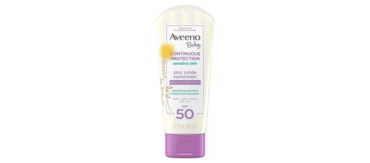 Aveeno Baby Continuous Protection Zinc Oxide Mineral Sunscreen Lotion for Sensitive Skin