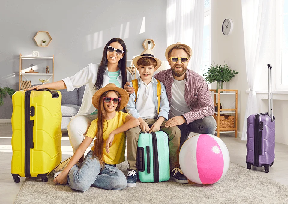 Família em férias de verão