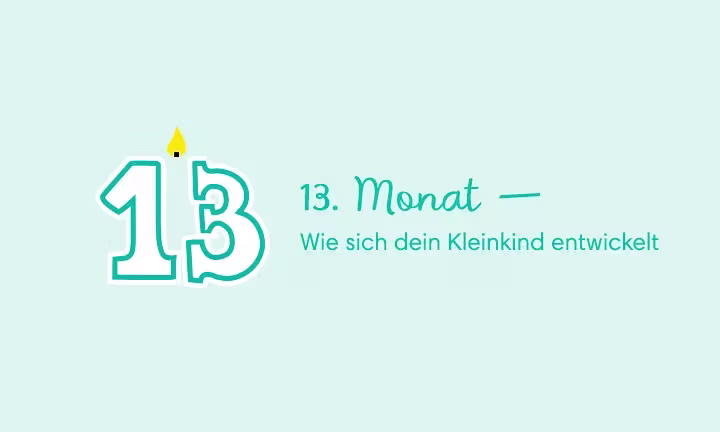 Geburtstagskerze in Form der Zahl 13 – 13. Monat: Wie sich dein Kleinkind entwickelt