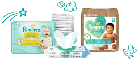 Pampers® Windeln und Feuchttücher