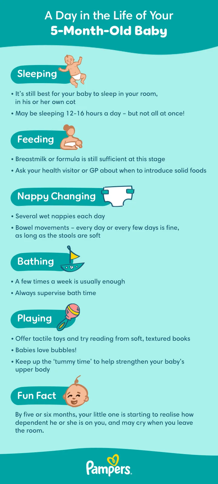 A Day in the Life of Your 5-Month-Old Baby A Day in the Life of Your 5-Month-Old Baby