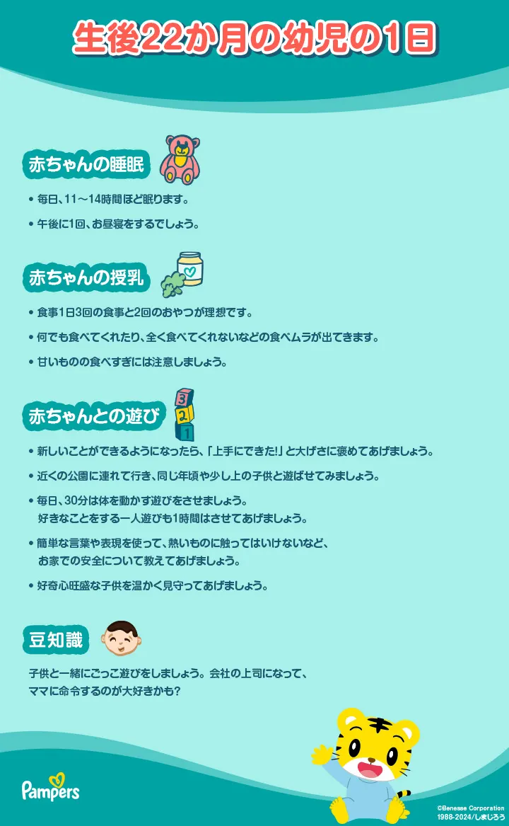 生後22ヶ月の幼児の１日のスケジュール