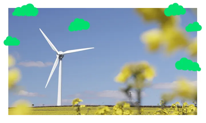 WINDKRAFTANLAGE AUF EINEM FELD