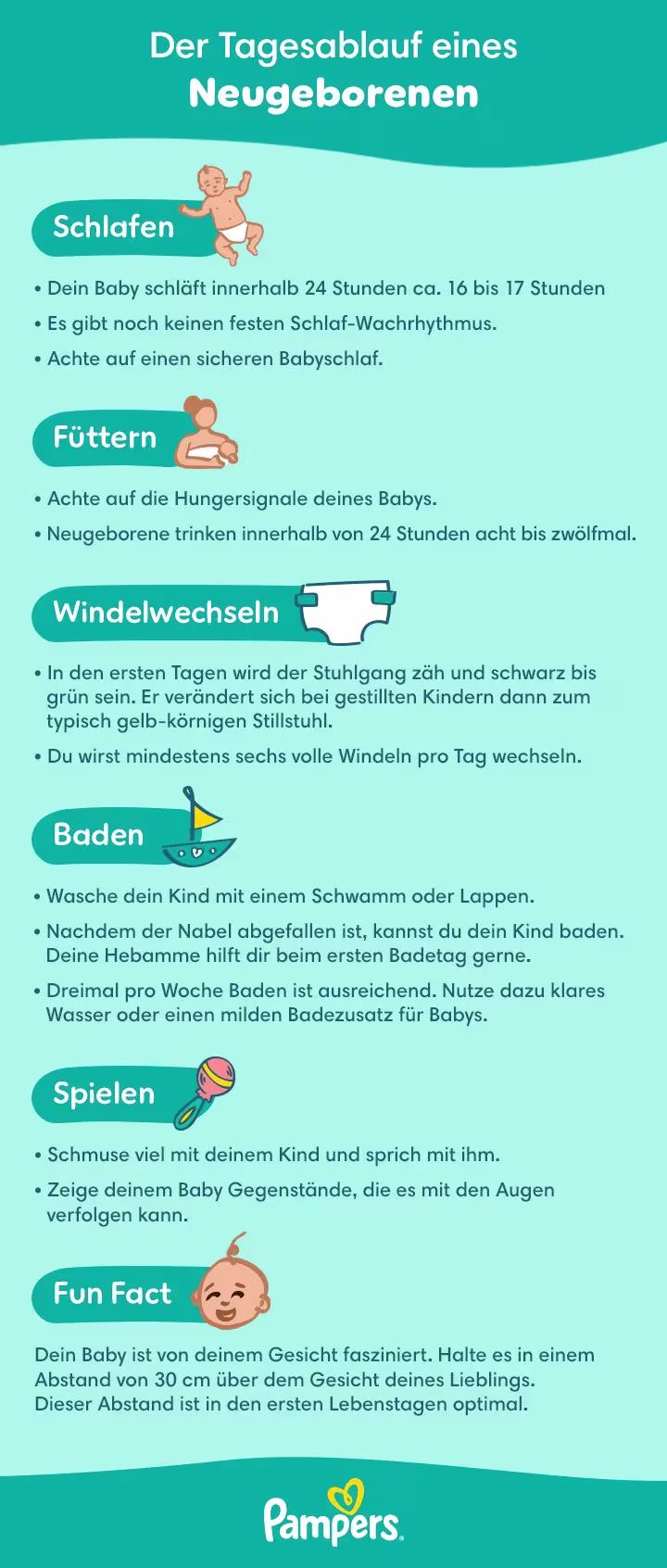 Meilensteine und Zeitplan für Neugeborene Meilensteine und Zeitplan für Neugeborene