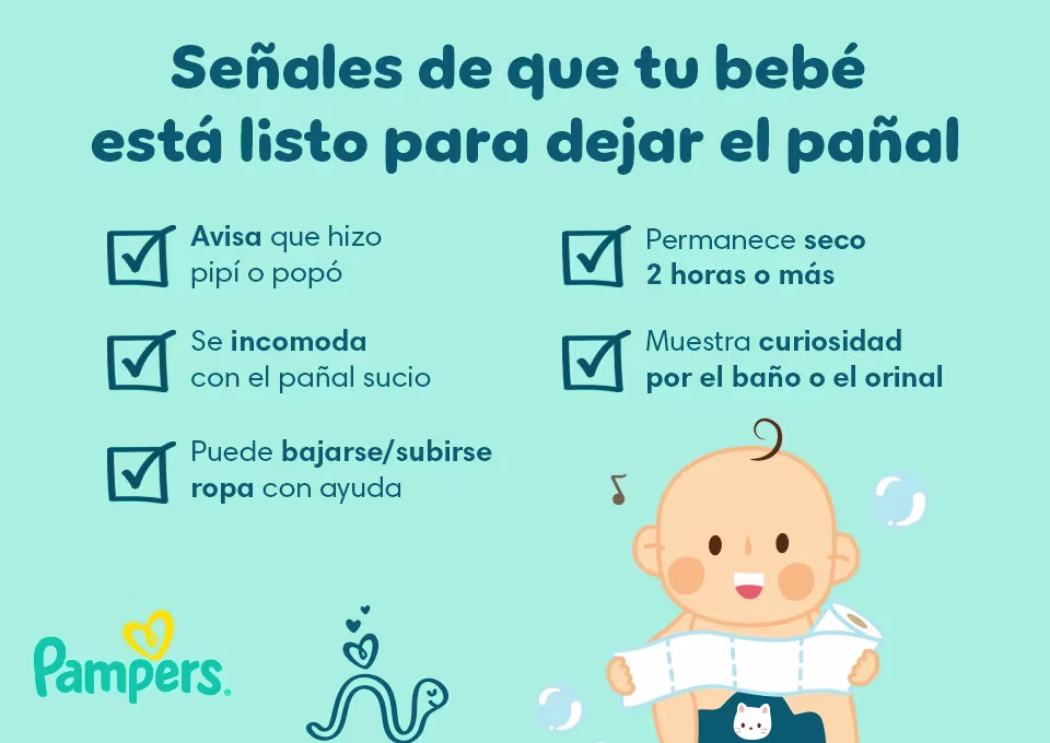 Señales de que tu bebé está listo para dejar el pañal Dejar el pañal