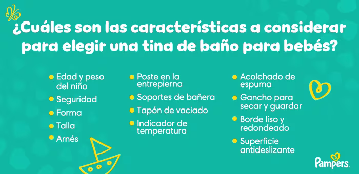 características a considerar para elegir una tina de baño para bebés