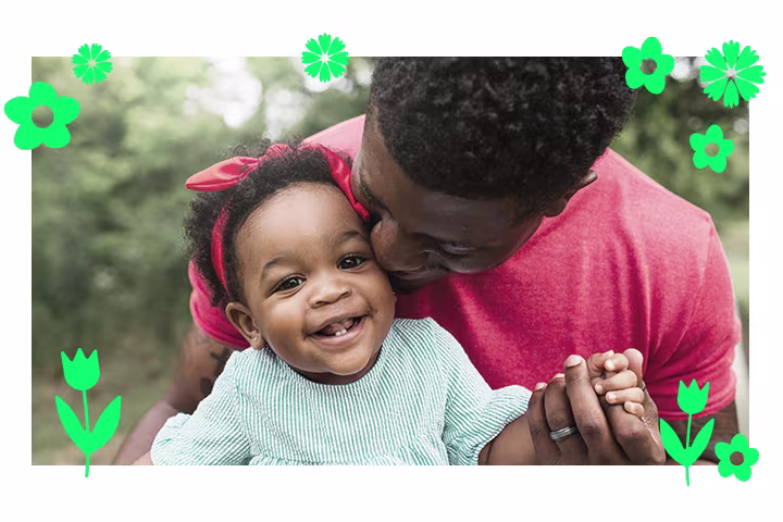 BABY AND DAD HUGGING