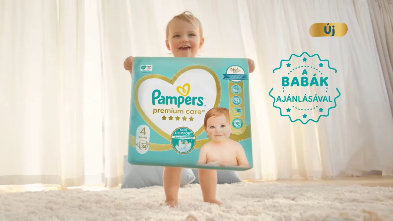 A bőrnek legkényelmesebb Pampers pelenkát a babák tesztelték és ajánlják.