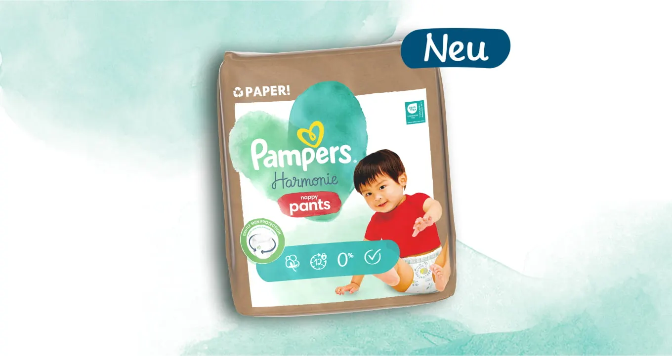 Abbildung der Pampers Harmoie Pants in Papierverpackung