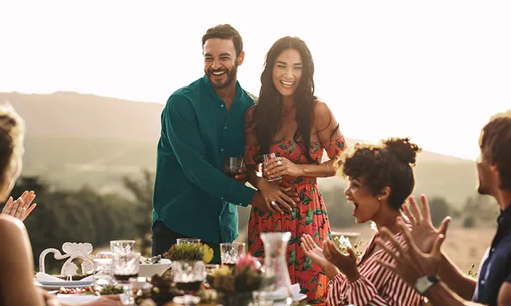 Family time pregnancy announcement to husband